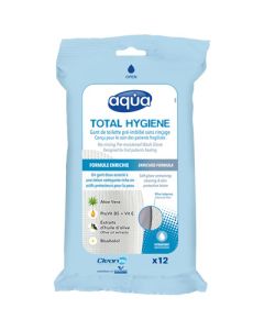 AQUA TOTAL HYGIENE GANT DE TOILETTE PRE-IMBIBE (12 UNITÉS)