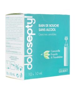 GILBERT DOLOSEPTYL BAIN DE BOUCHE UNIDOSES 10ML (10 UNITÉS)