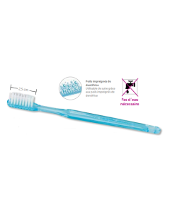 MIRADENT BROSSES À DENTS IMPRÉGNÉES DE DENTIFRICE "HAPPY MORNING" (BOITE DE 100)